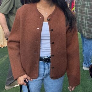 Tally Ho Wool Knit Sweater in Rich Brown